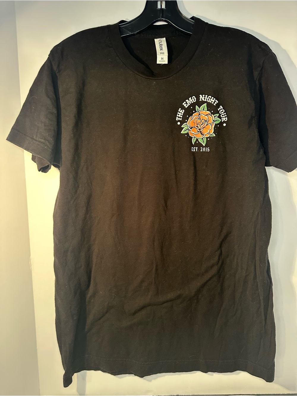 The Eno night Tour Tee with Orange Rose Chest Graphic